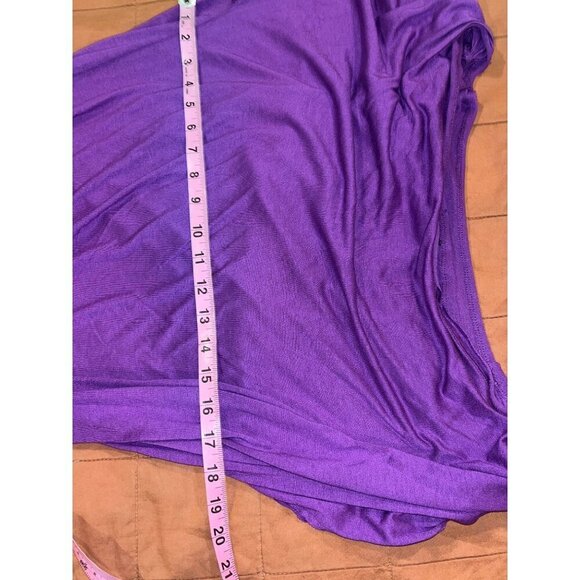 Alice + Olivia Purple Draped Cowl Neck Tunic Dress Rayon Blend Womens Small - Picture 4 of 7